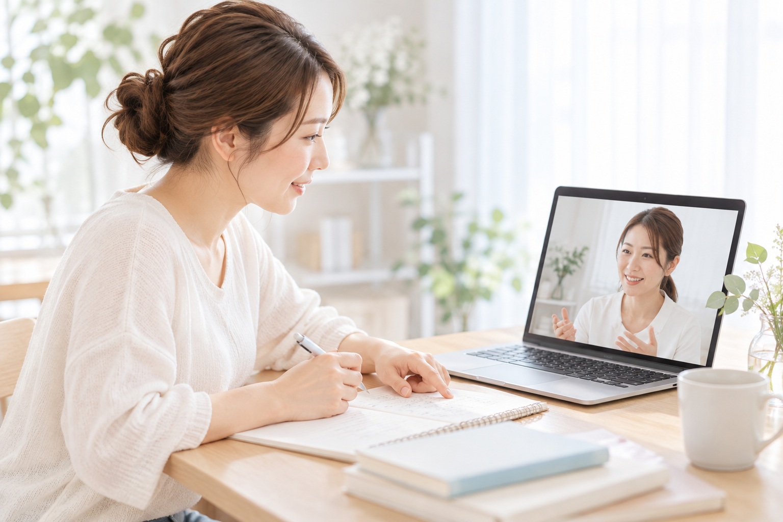 オンラインで学習中の疑問を相談するイメージ